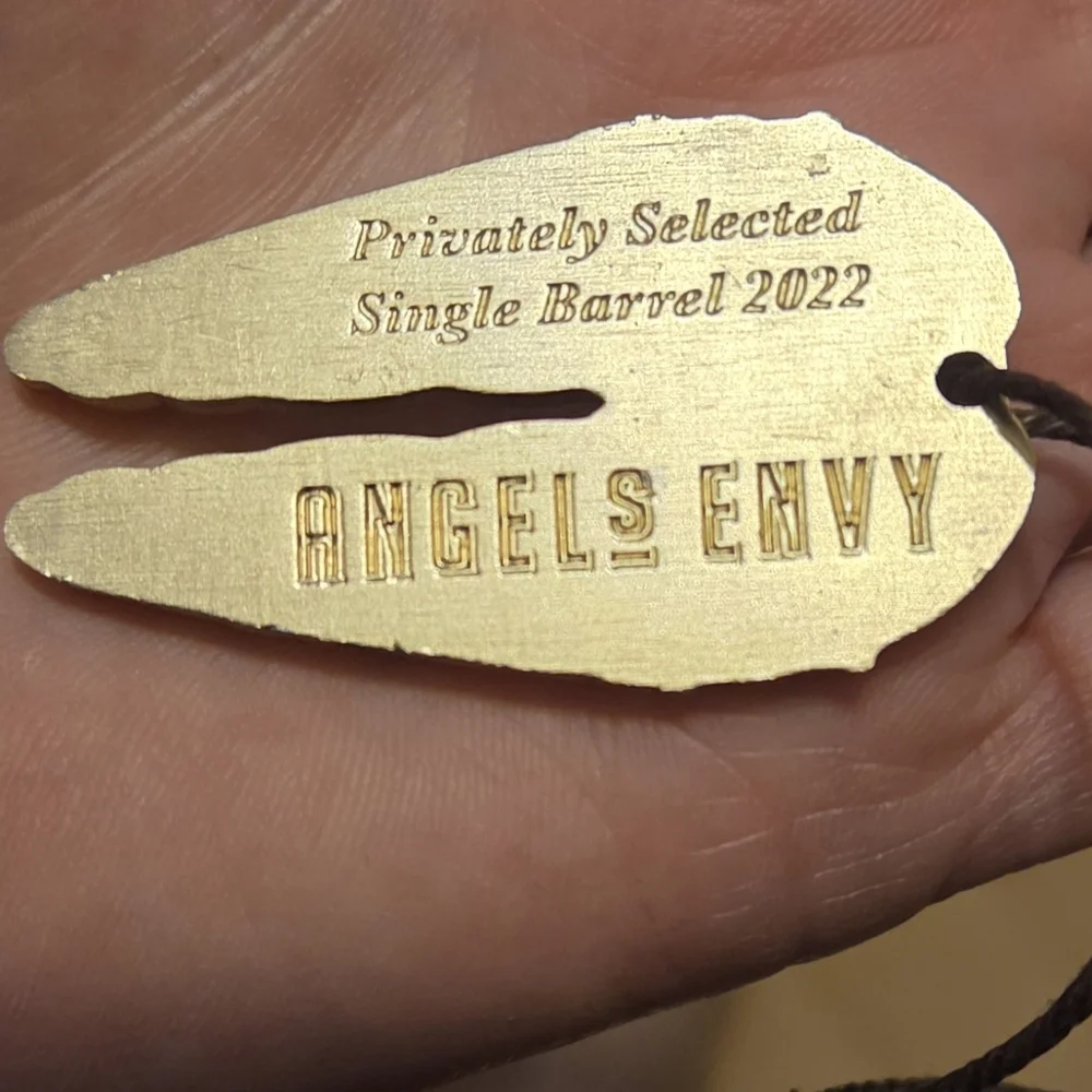 Collectible Brass-colored Angel Wing Tag Angel's Envy Bourbon Whiskey 2022